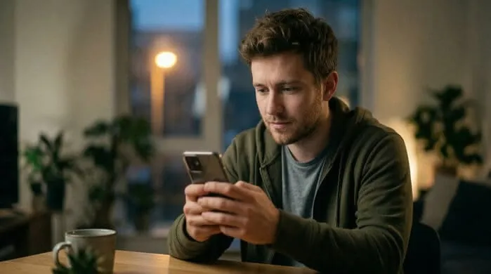 Person reviewing a suspicious package delivery alert on screen
